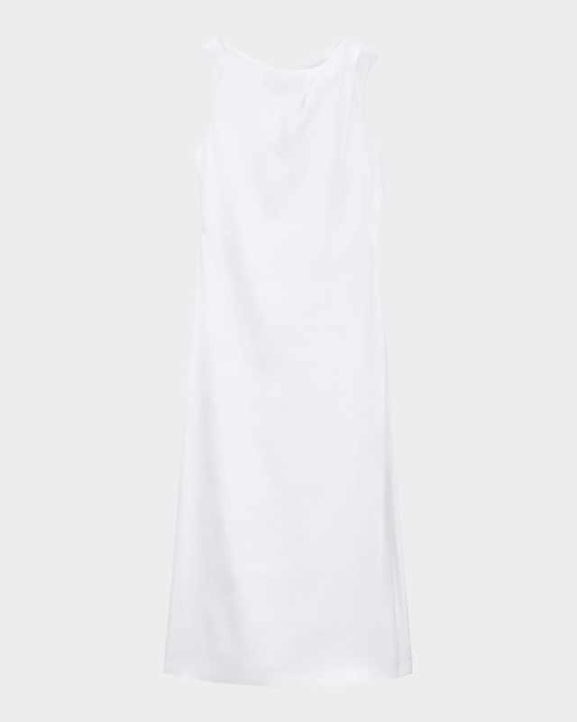 Asymmetric Draped Midi Dress